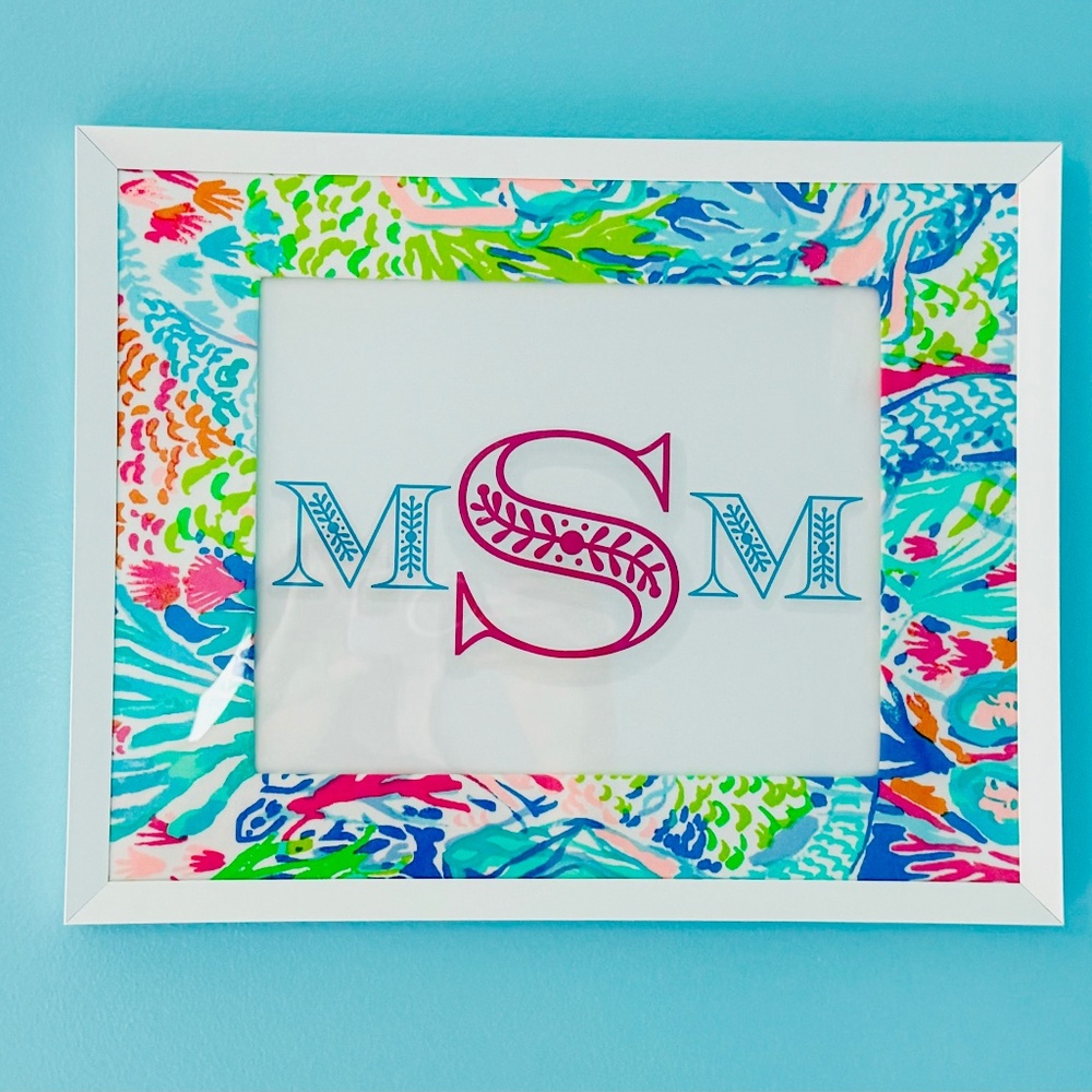 Custom Personalized Lilly Pulitzer Mermaid Cove Nursery or Bedroom Framed Print